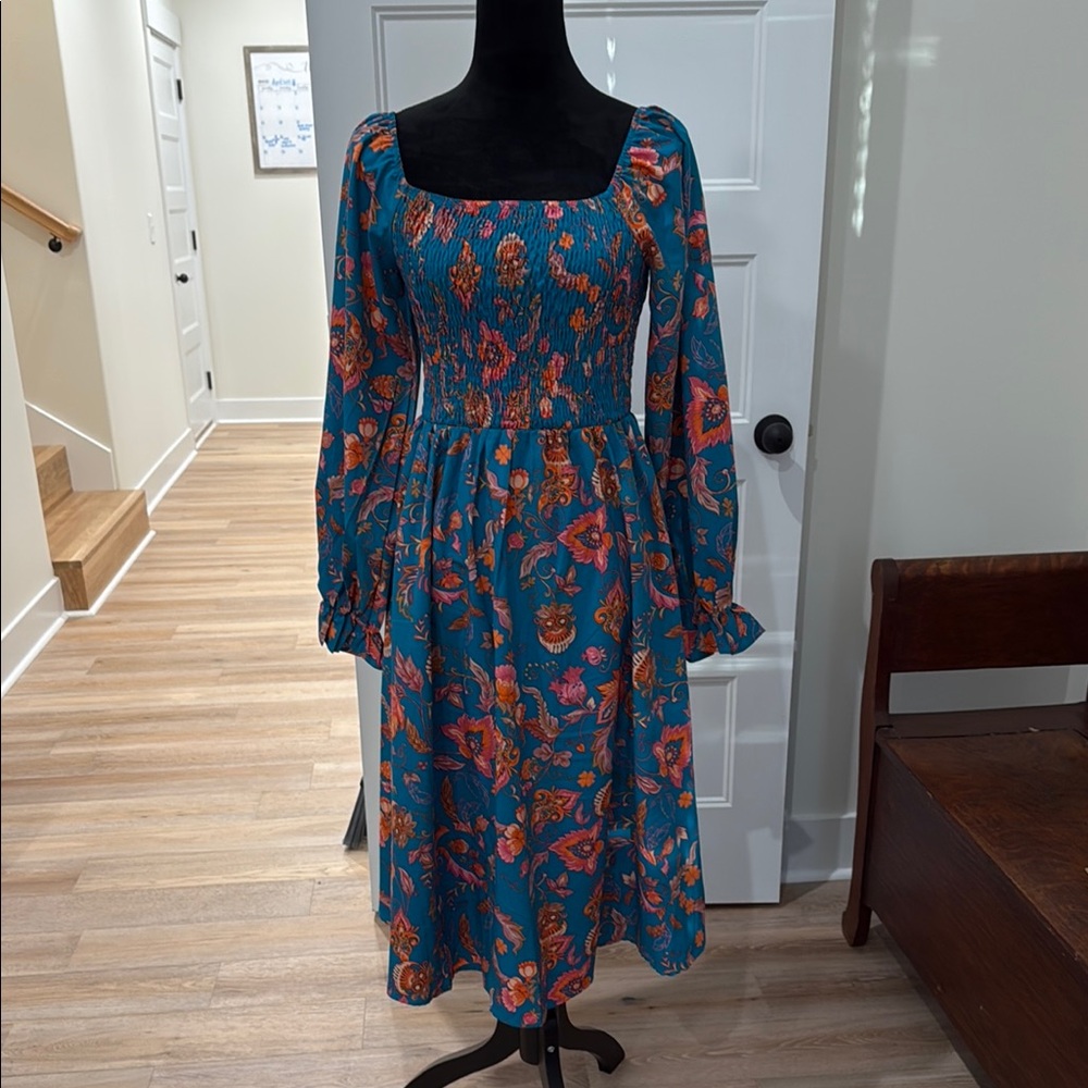 Floral teal Dress